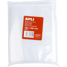 Apli Uzglabāšanas maisi Apli Automātiskā aizvēršanās Plastmasa 100 gb. Balts Caurspīdīgs Tīrs 220 x 310 mm