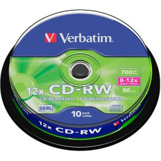 Verbatim CD-RW Verbatim    10 gb. 700 MB 12x