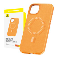 Baseus Magnetic Phone Case for iPhone 15 Pro Baseus Fauxther Series (Orange)