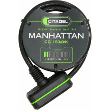 Citadel Cable with padlock Citadel Manhattan cc 150/8/k Black 150 cm