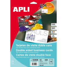 Apli Business cards Apli 10408 Balts 10 Loksnes Abpusējs 210 x 297 mm