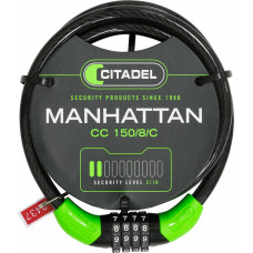 Citadel Cable with padlock Citadel Manhattan cc 150/8/c Combination Black 150 cm