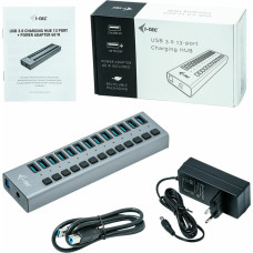 I-Tec USB Centrmezgls i-Tec U3CHARGEHUB13 Pelēks 60 W