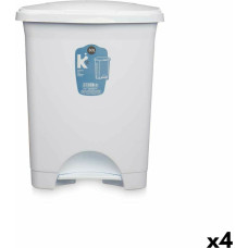 Bigbuy Home Atkritumu tvertne ar pedāli Balts Plastmasa 30 L (4 gb.)