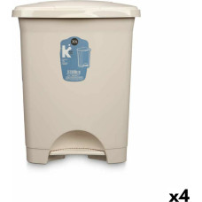 Bigbuy Home Pedal bin Beige Plastic 30 L (4 Units)