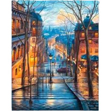 Alex Bog Gleznošanas pēc skaitļiem komplekts Alex Bog Stairs Down of Montmatre Paris 40 x 50 cm