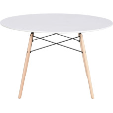Home Esprit Pusdienu galds Home ESPRIT Balts Melns Dabisks Bērzs Koks MDF 120 x 120 x 74 cm