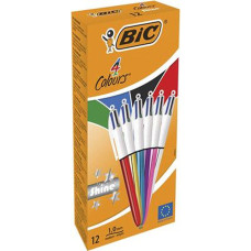 BIC Lodīšu Pildspalvu Komplekts Bic Shine Silver Balts Daudzkrāsains (12 Daudzums)