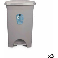 Bigbuy Home Pedal bin Grey Plastic 50 L (3 Units)