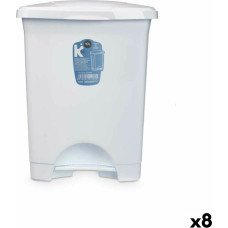Bigbuy Home Atkritumu tvertne ar pedāli Balts Plastmasa 10 L (8 gb.)