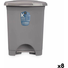 Bigbuy Home Atkritumu tvertne ar pedāli Pelēks Plastmasa 10 L (8 gb.)