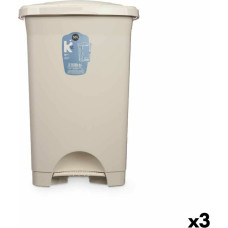 Bigbuy Home Pedal bin Beige Plastic 50 L (3 Units)