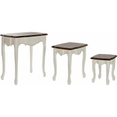 Dkd Home Decor 3 galdu komplekts DKD Home Decor Balts Brūns 60 x 40 x 66 cm