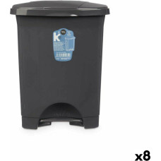 Bigbuy Home Atkritumu tvertne ar pedāli Antracīts Plastmasa 10 L (8 gb.)