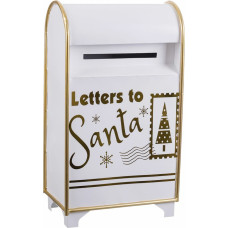 Bigbuy Christmas Christmas bauble White Golden Metal Letterbox 34,5 x 21,5 x 61,5 cm