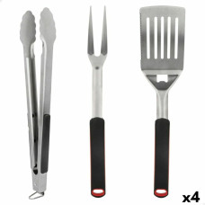 Aktive Barbecue Utensils Set Aktive 3 Pieces Barbecue Stainless steel 9 x 41 x 5 cm (4 Units)