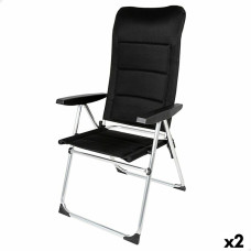 Aktive Pludmales krēsls Aktive Deluxe Locīšana Melns 49 x 123 x 67 cm (2 gb.)