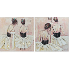 Dkd Home Decor Glezna DKD Home Decor Dancers 100 x 3,5 x 100 cm Baletdejotājs Romantiski (2 gb.)