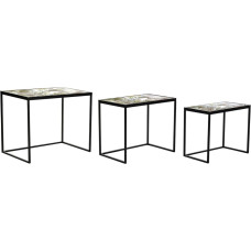 Dkd Home Decor 3 galdu komplekts DKD Home Decor Melns Zaļš Bronza 60 x 40 x 50 cm