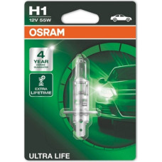 Bigbuy Car Automašīnas spuldze ULTRA LIFE H1 Halogēna Priekšējais rats H1 55 W 12 V (Atjaunots A)