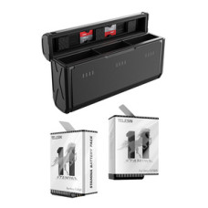 Telesin 3-slot pocket charger box Telesin + 2 batteries for GoPro Hero 9 / Hero 10 / Hero 11 / Hero 12 (GP-PT-G01)