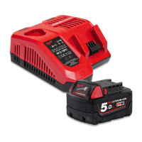 Milwaukee M18NRG-501 18V 5.0Ah Battery and M12-18 FC Quick Charge Kit